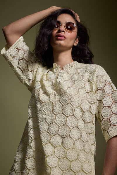 LEMON LACE TOP - dash and dot