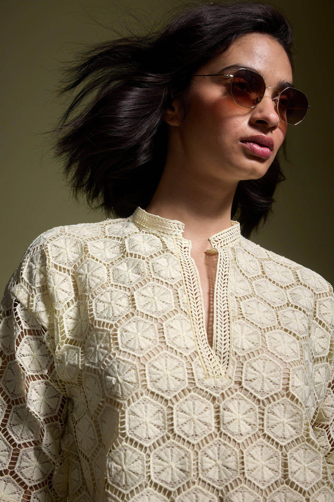 LEMON LACE TOP - dash and dot dash and dot