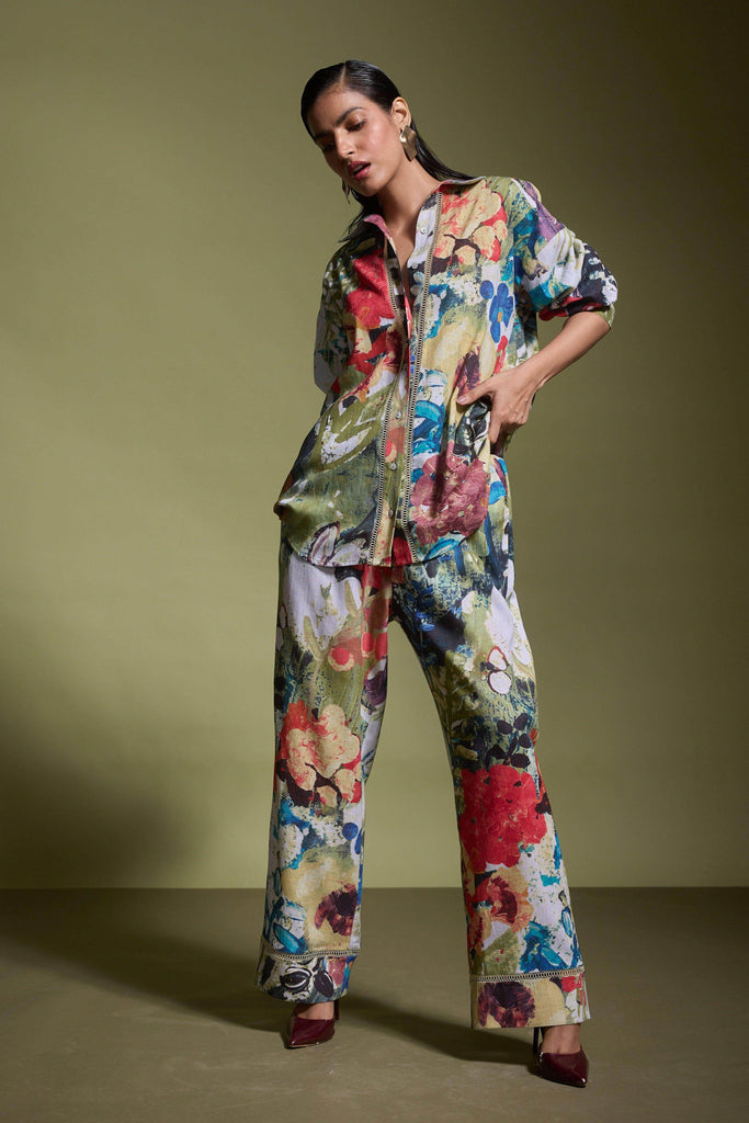 LINEN PRINTED SET - dash and dot dash and dot