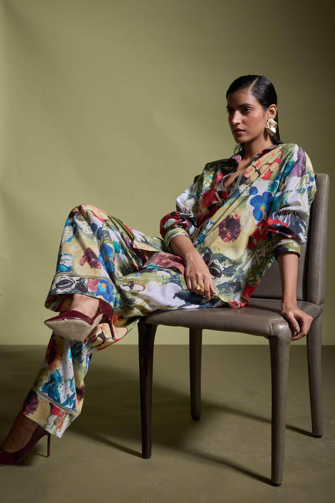 LINEN PRINTED PANT - dash and dot dash and dot