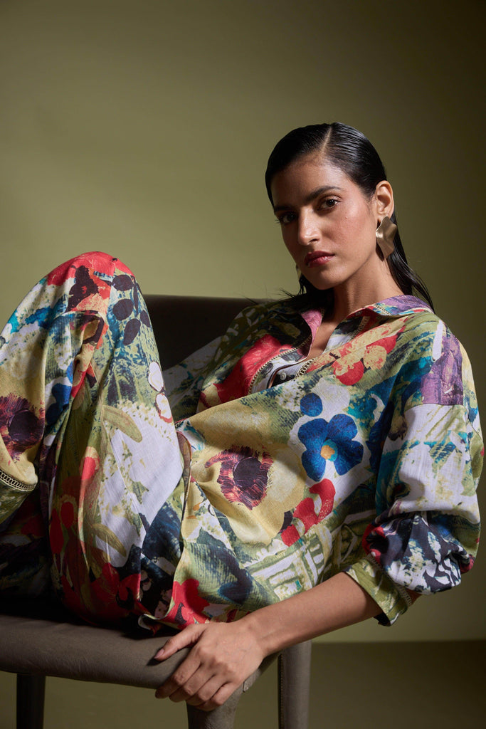 LINEN PRINTED SET - dash and dot dash and dot