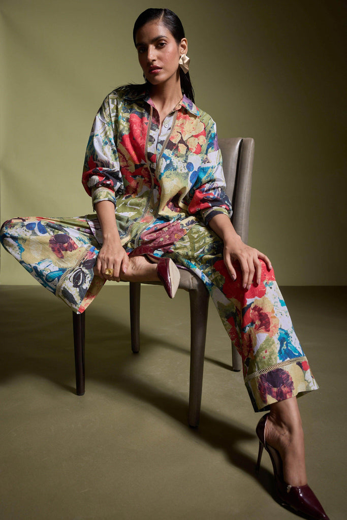 LINEN PRINTED PANT - dash and dot dash and dot