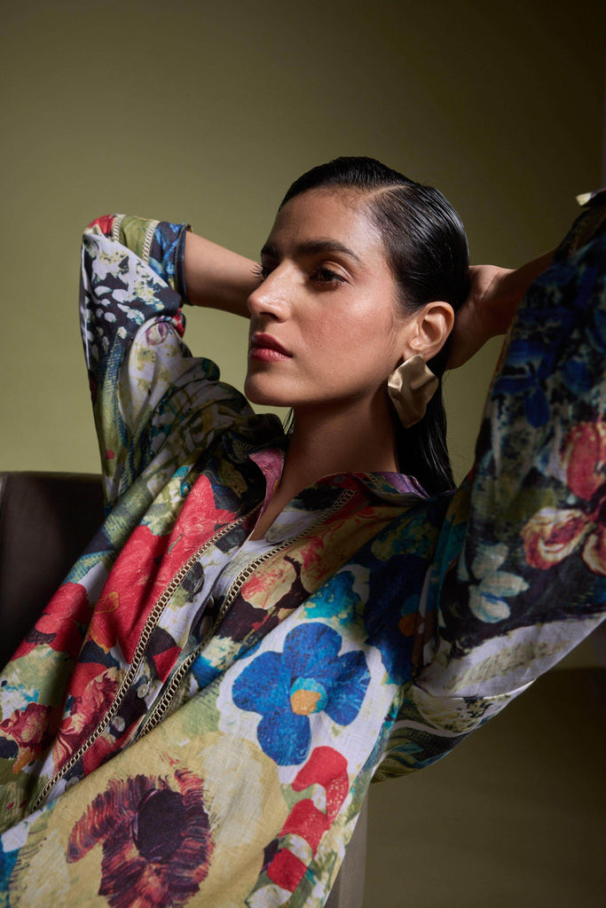 LINEN PRINTED SHIRT - dash and dot dash and dot