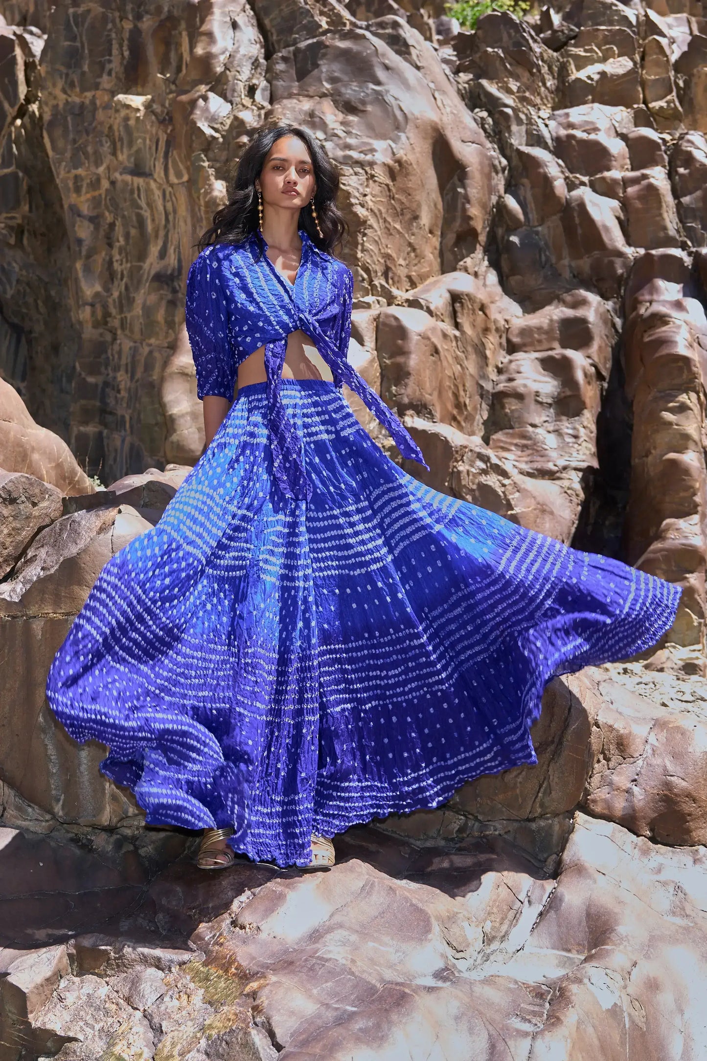 BANDHANI TOP & FLARED PANT