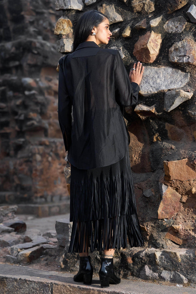 PLEATED AND FRINGED SKIRT - dash and dot dash and dot