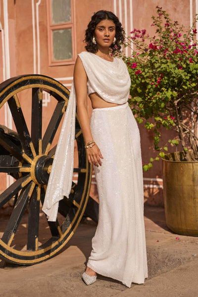 DRAPED SEQUIN SKIRT - dash and dot