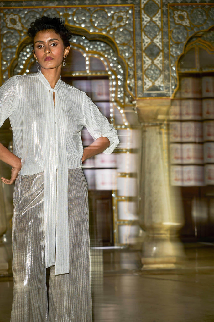 TEXTURED LAMÉ PANT SET - dash and dot dash and dot