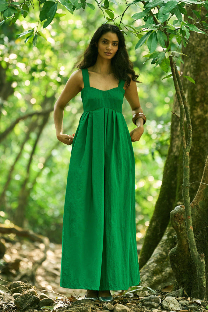 GREEN FLARED GOWN - dash and dot dash and dot