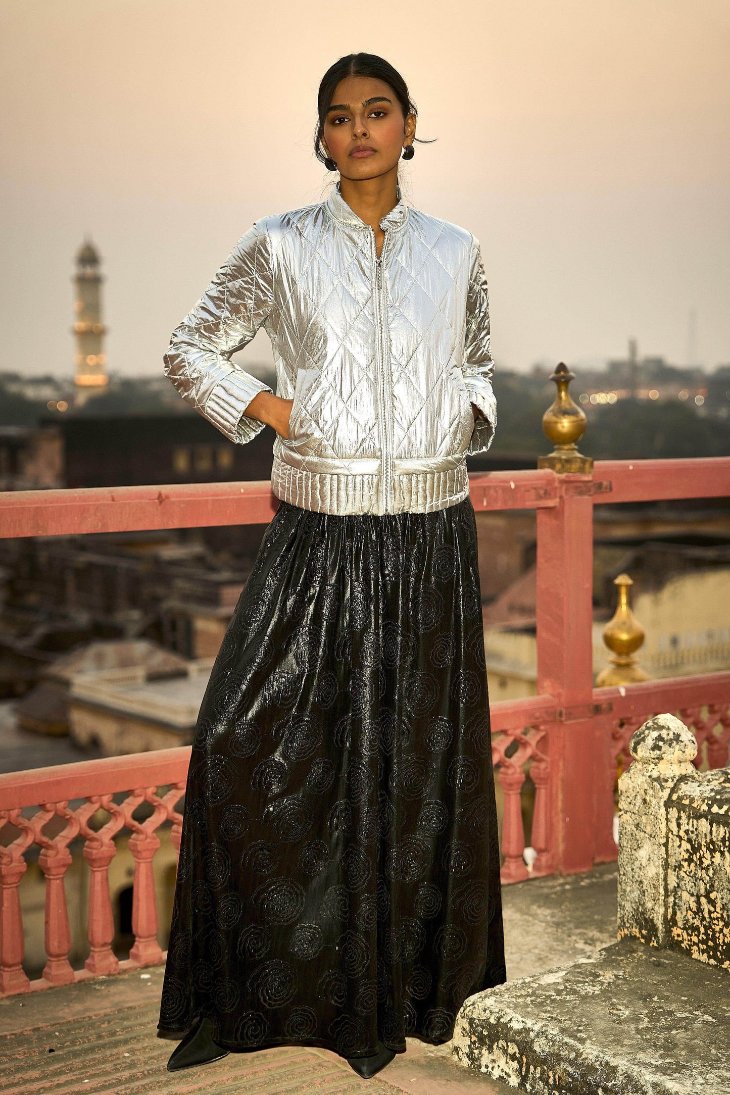 CUTWORK FIT & FLARE SKIRT - dash and dot