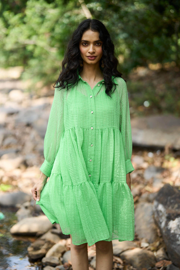 TEXTURED TIERED DRESS - dash and dot dash and dot