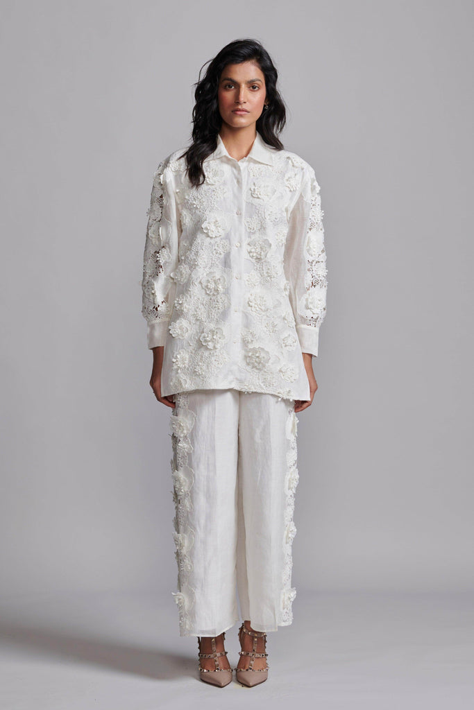 SILK LINEN LACE SHIRT - dash and dot dash and dot
