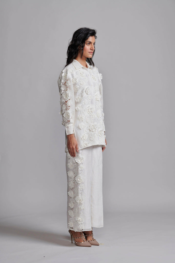 SILK LINEN LACE SHIRT - dash and dot dash and dot