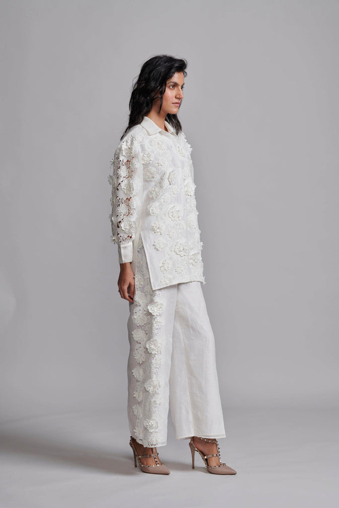 SILK LINEN LACE PANT SET - dash and dot dash and dot
