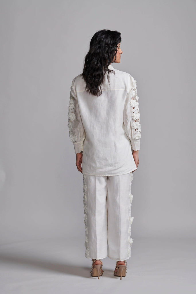 SILK LINEN LACE PANT - dash and dot dash and dot