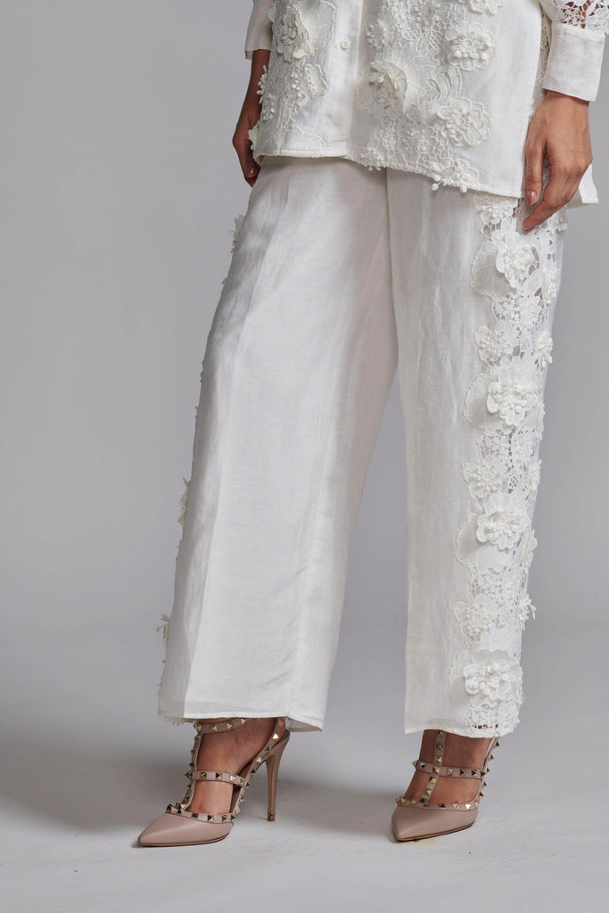 SILK LINEN LACE PANT - dash and dot dash and dot