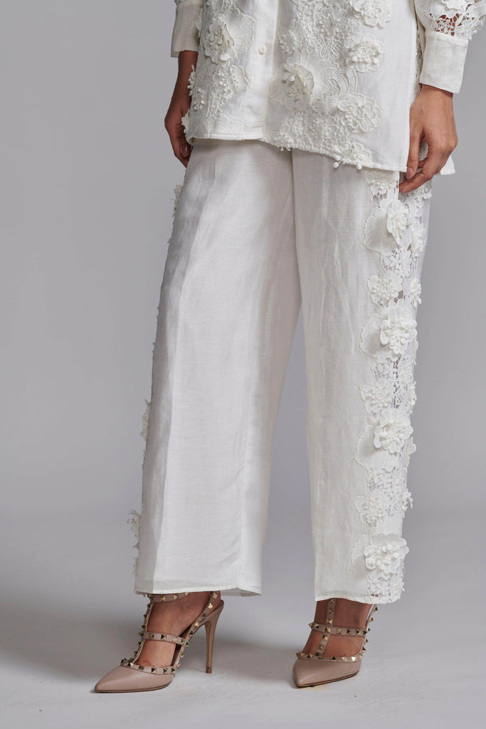 SILK LINEN LACE PANT SET - dash and dot dash and dot