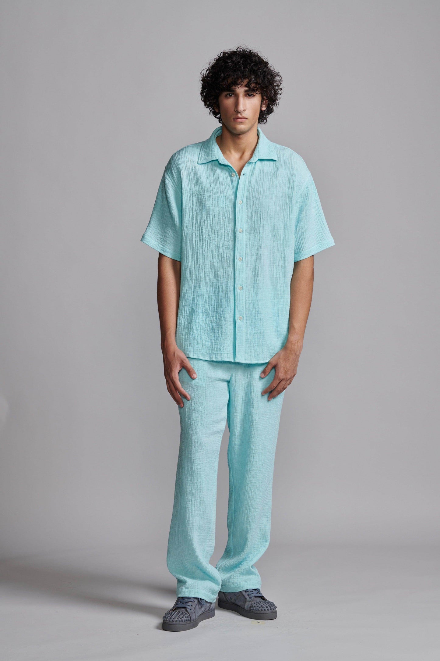 CRINKLE COTTON PANT SET - dash and dot