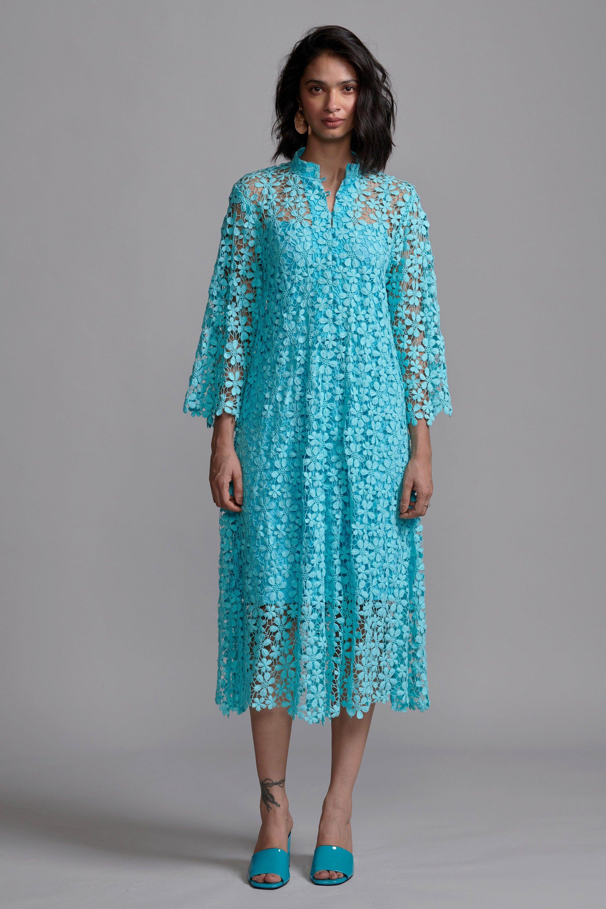 FLORAL LACE MIDI - dash and dot