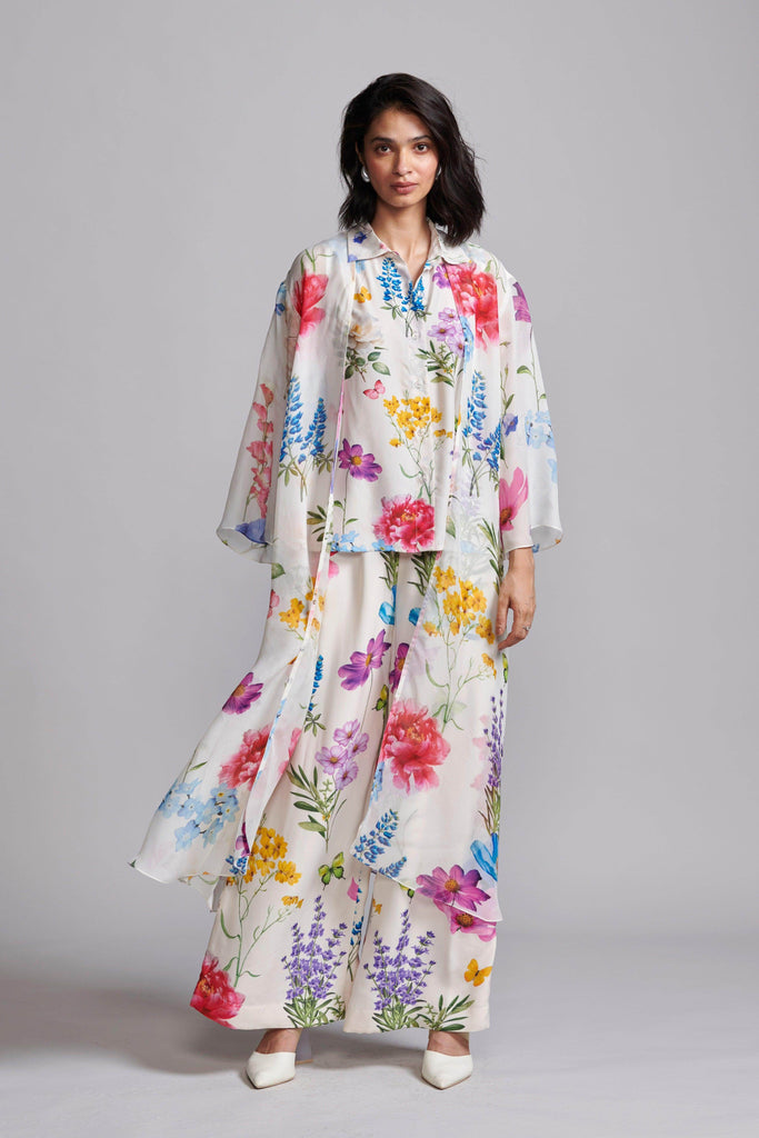 FRONT OPEN FLORAL SHIRT - dash and dot dash and dot