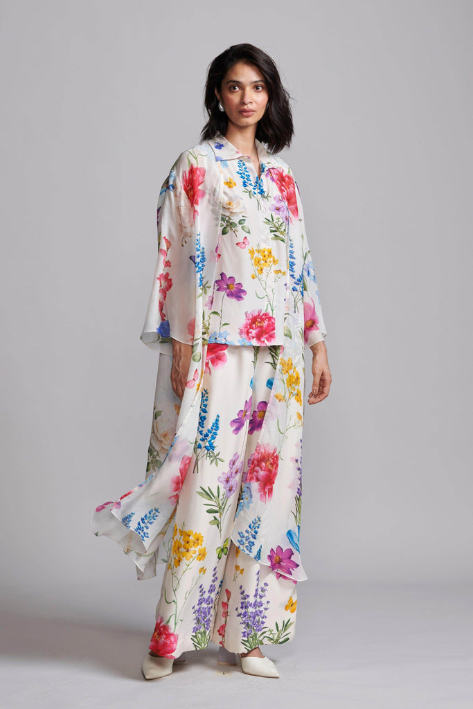 FLORAL WIDE-LEGGED PANT - dash and dot dash and dot