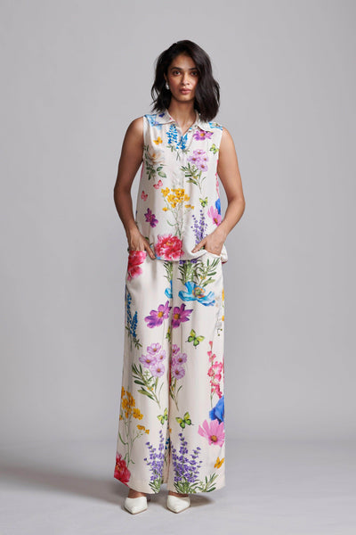 SLEEVELESS FLORAL SHIRT - dash and dot