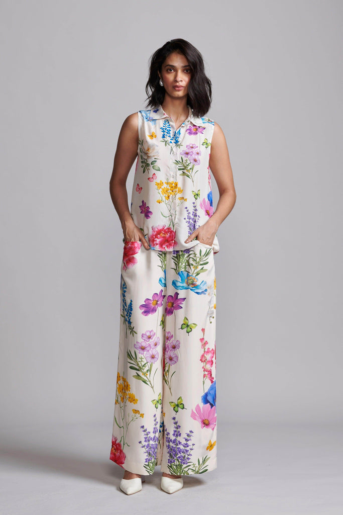 SLEEVELESS FLORAL PANT SET - dash and dot dash and dot