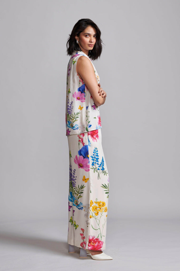 FLORAL WIDE-LEGGED PANT - dash and dot dash and dot