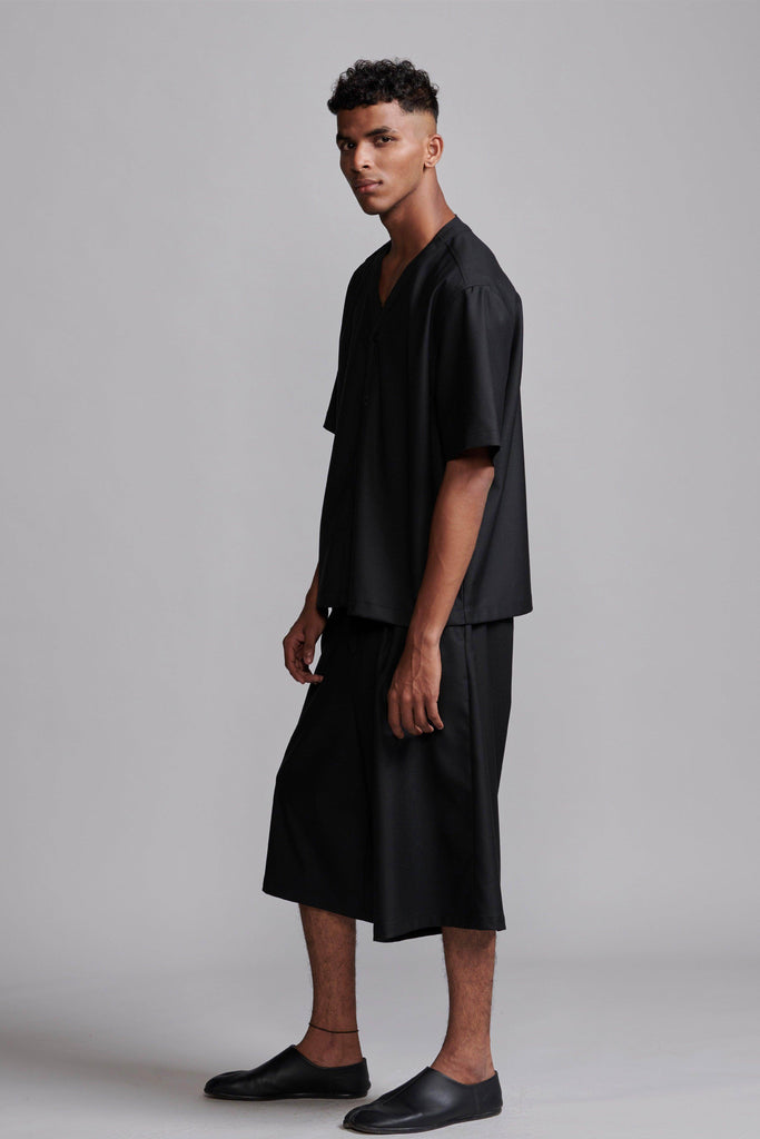 PLEATED LONG SHORTS - dash and dot dash and dot