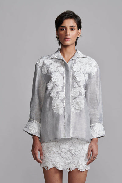 LACE APPLIQUE SHIRT - dash and dot