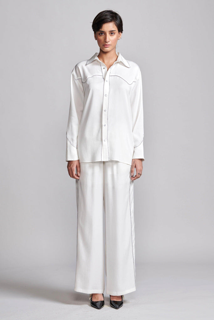 CONTRAST PIPED SHIRT - dash and dot dash and dot