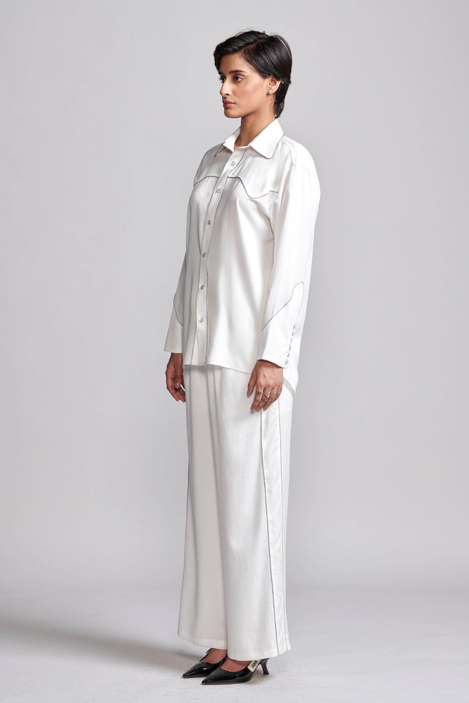 CONTRAST PIPED SHIRT - dash and dot dash and dot