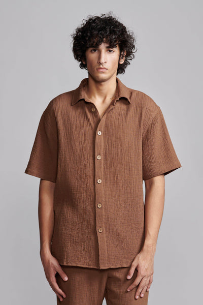 CRINKLE COTTON SHIRT - dash and dot