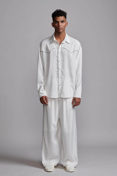 CONTRAST PIPED SHIRT - dash and dot