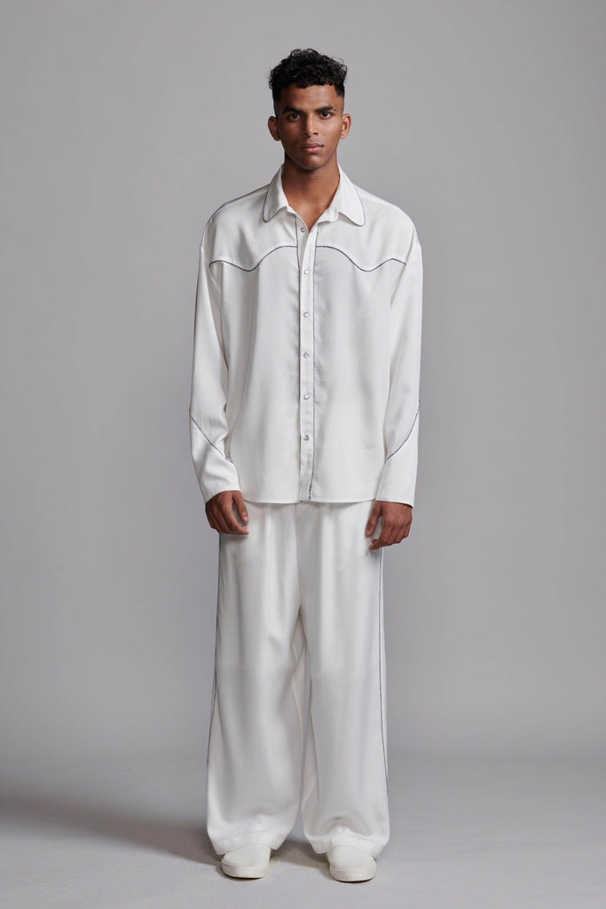 CONTRAST PIPED PANT - dash and dot dash and dot