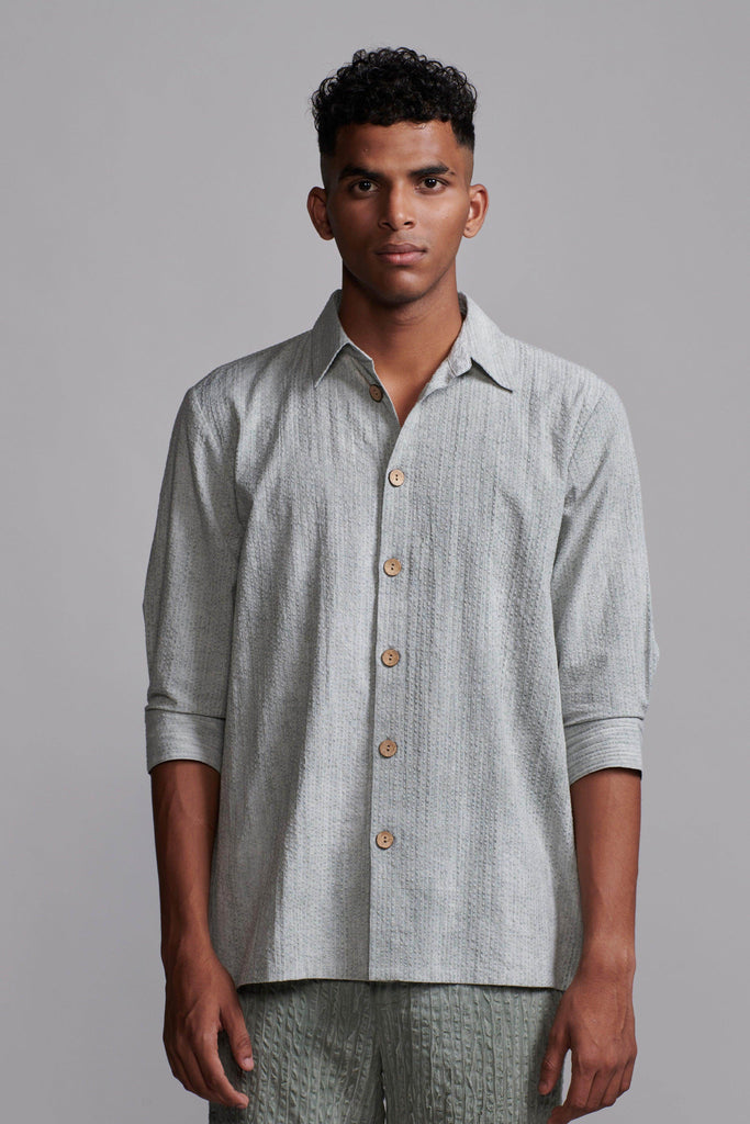 WASHED SEERSUCKER SHIRT - dash and dot dash and dot