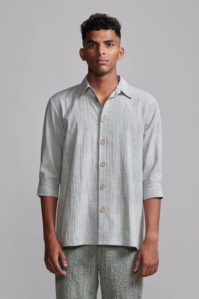 WASHED SEERSUCKER SHIRT - dash and dot dash and dot