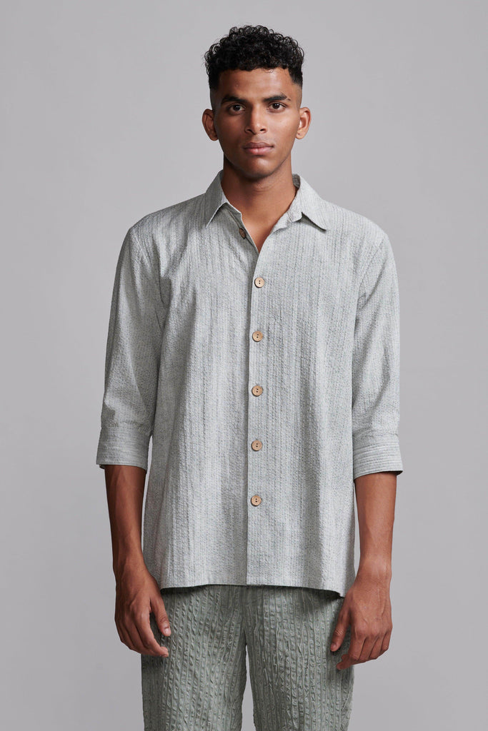 WASHED SEERSUCKER SHIRT - dash and dot dash and dot