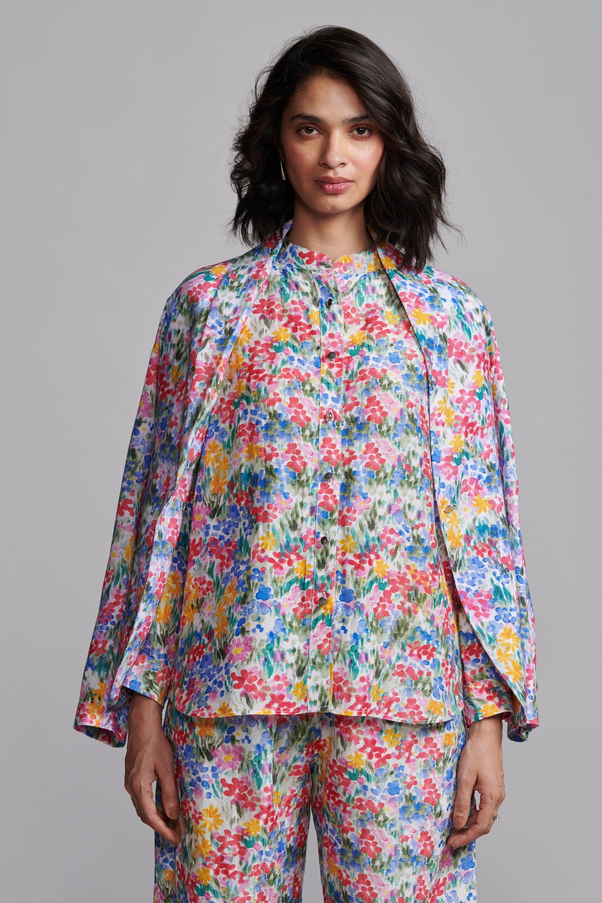 FLORAL LINEN BLAZER, SHIRT AND PANT - dash and dot