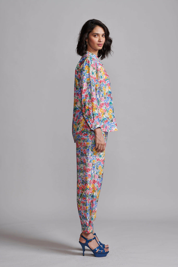 FLORAL PRINTED LINEN PANT - dash and dot dash and dot