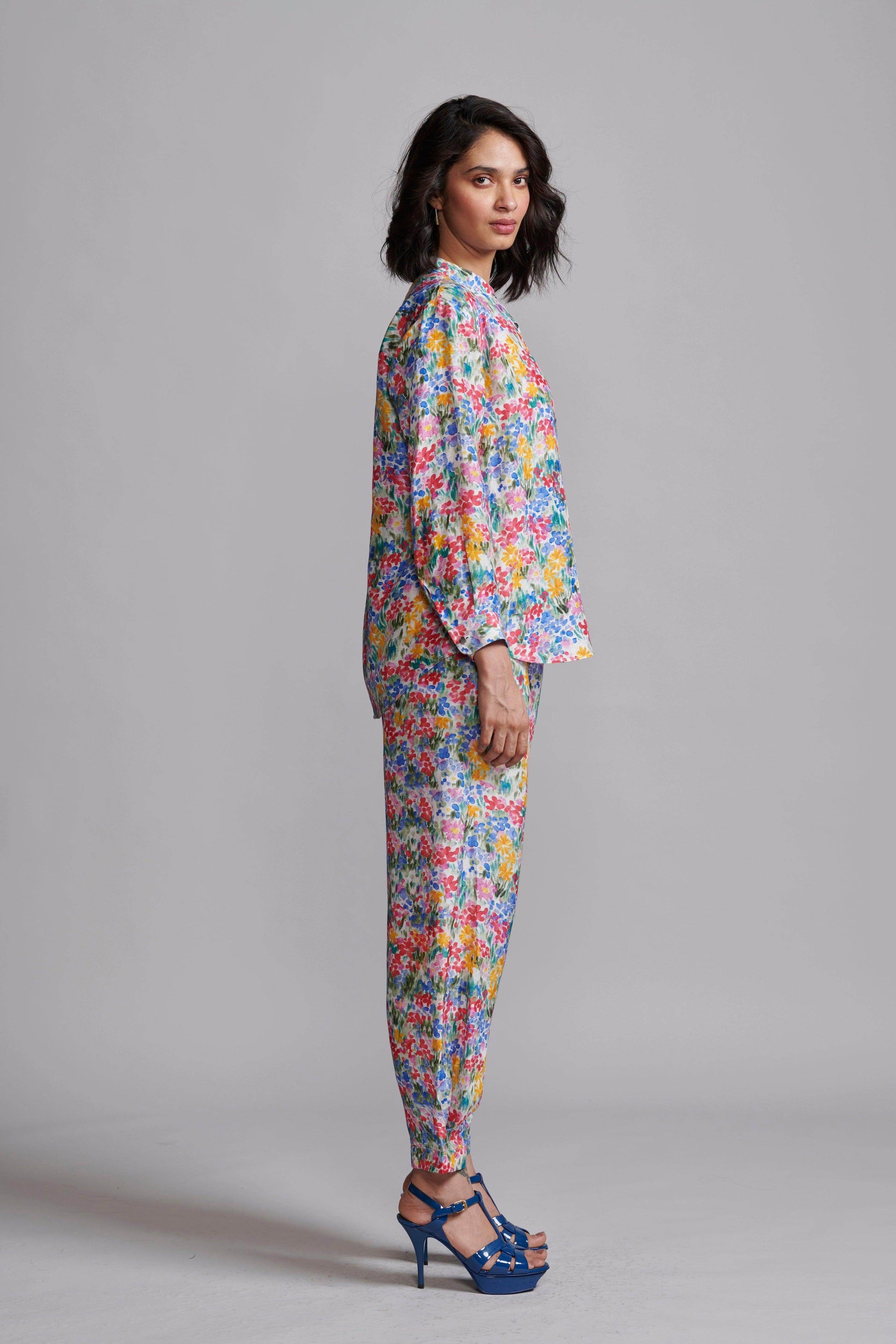 FLORAL LINEN BLAZER, SHIRT AND PANT - dash and dot