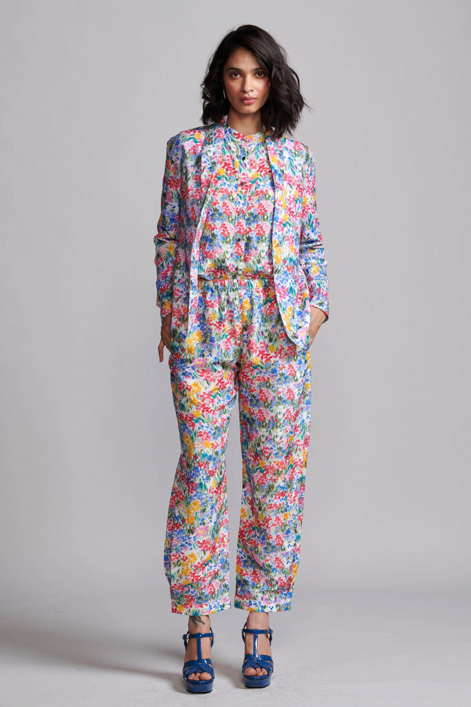 FLORAL PRINTED LINEN BLAZER - dash and dot dash and dot