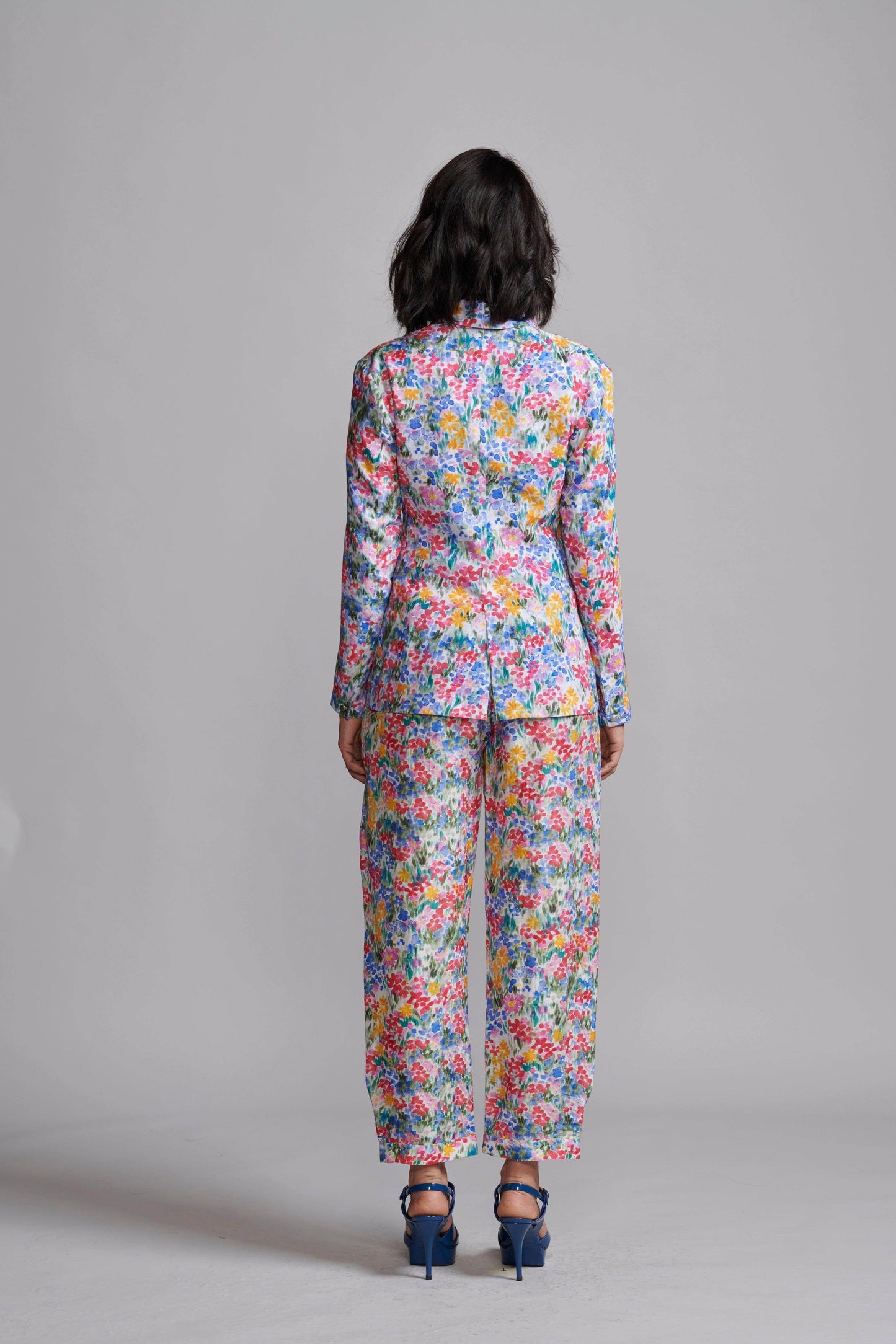 FLORAL LINEN BLAZER, SHIRT AND PANT - dash and dot