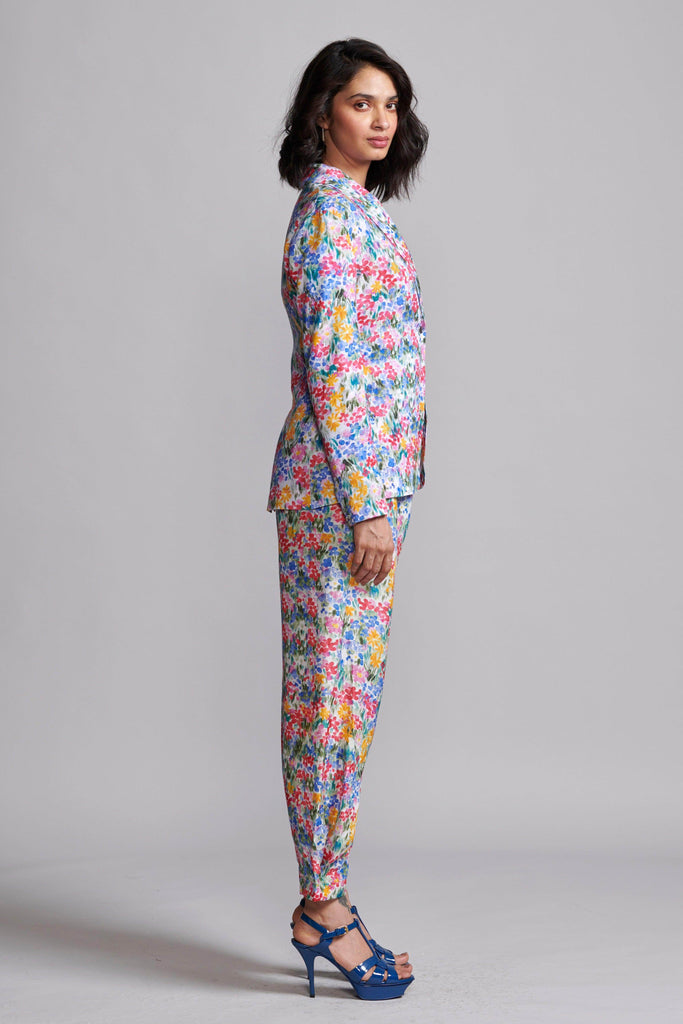 FLORAL PRINTED LINEN BLAZER - dash and dot dash and dot