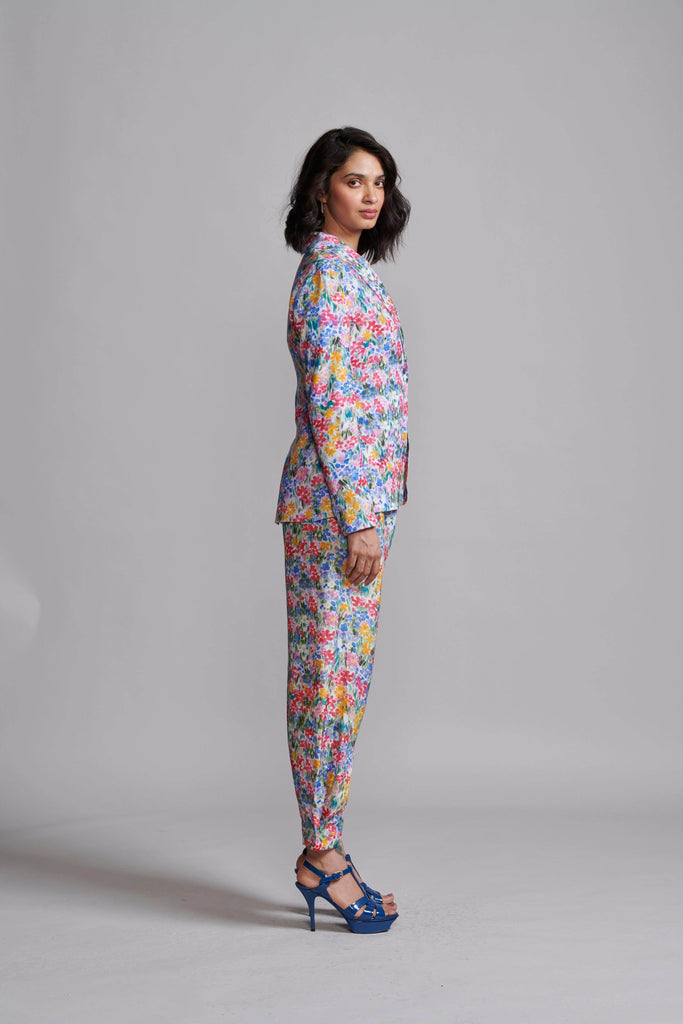 FLORAL PRINTED LINEN PANT - dash and dot dash and dot
