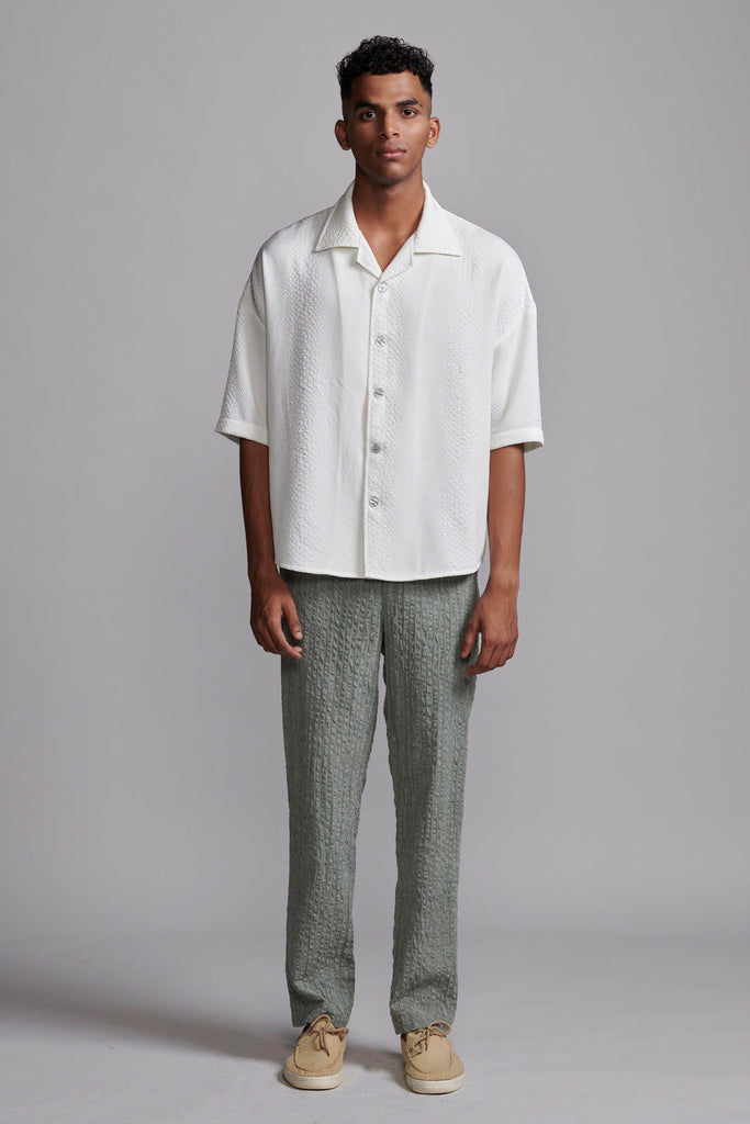 TEXTURED IVORY SHIRT - dash and dot dash and dot