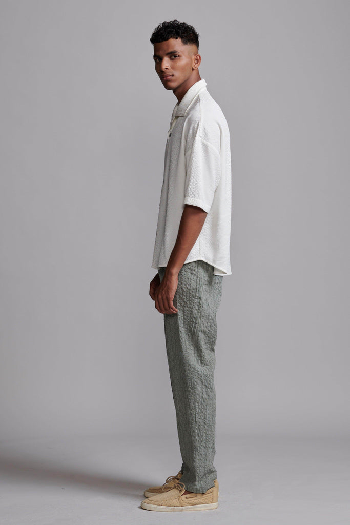 TEXTURED IVORY SHIRT - dash and dot dash and dot