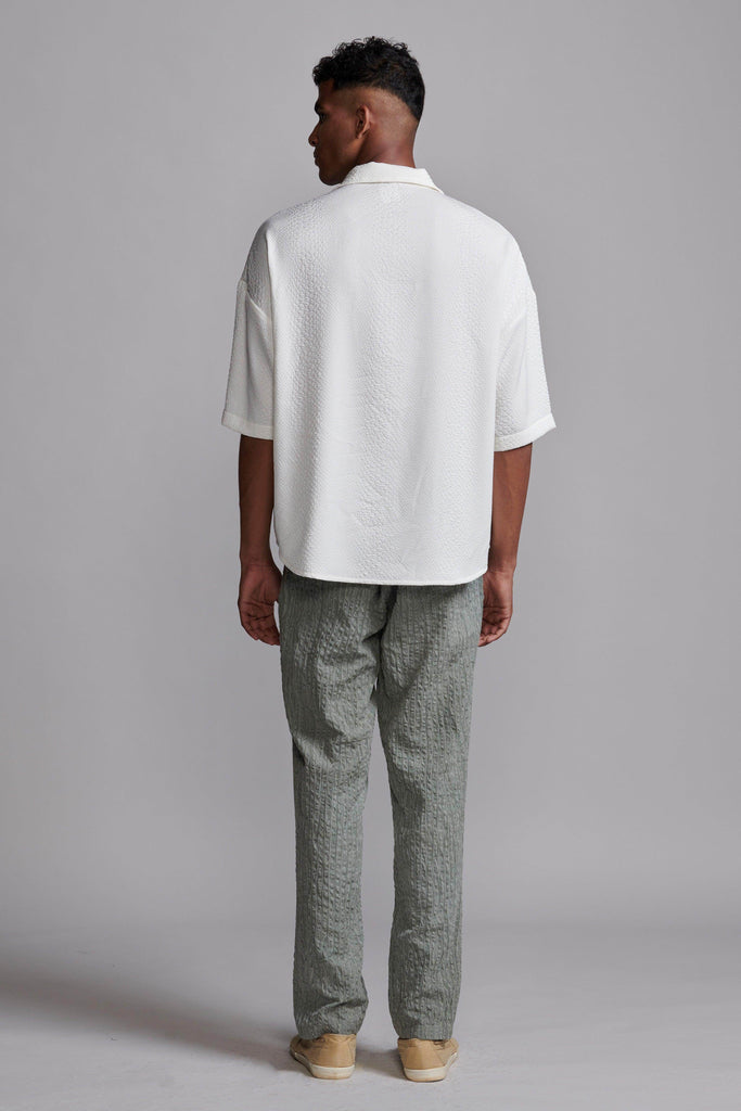 TEXTURED IVORY SHIRT - dash and dot dash and dot