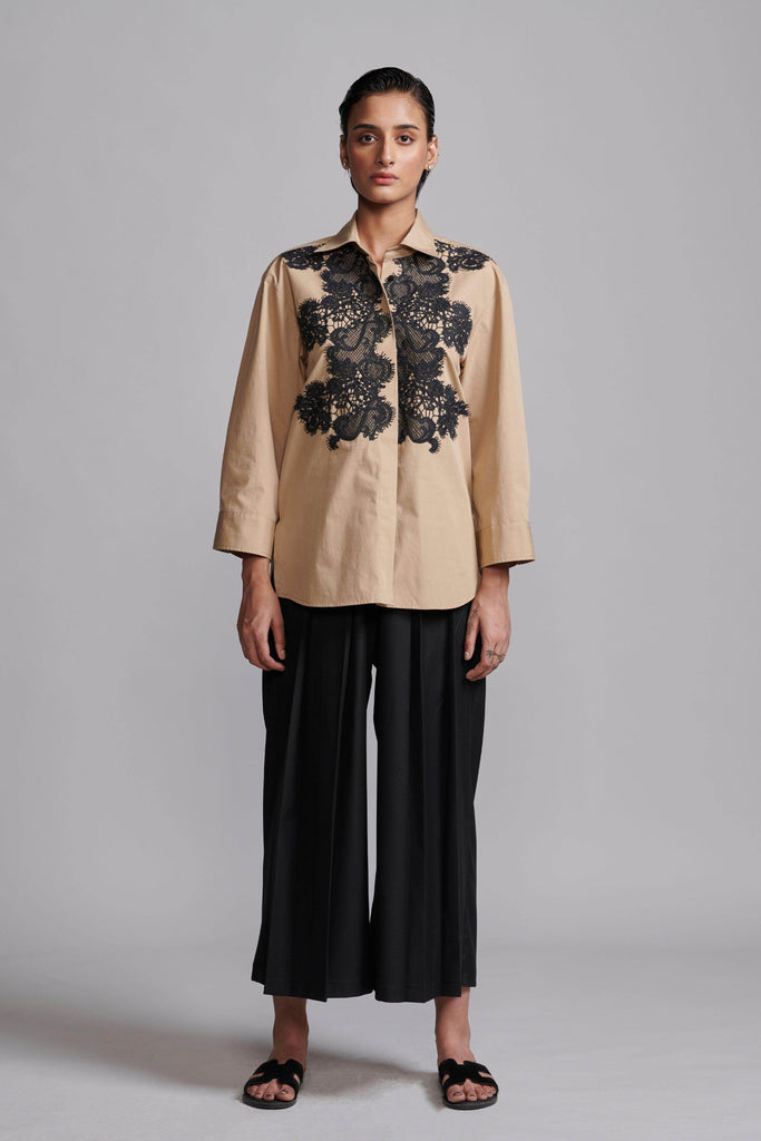 LACE APPLIQUE SHIRT - dash and dot dash and dot