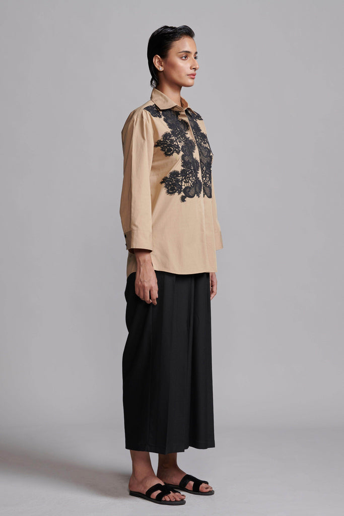 LACE APPLIQUE SHIRT - dash and dot dash and dot