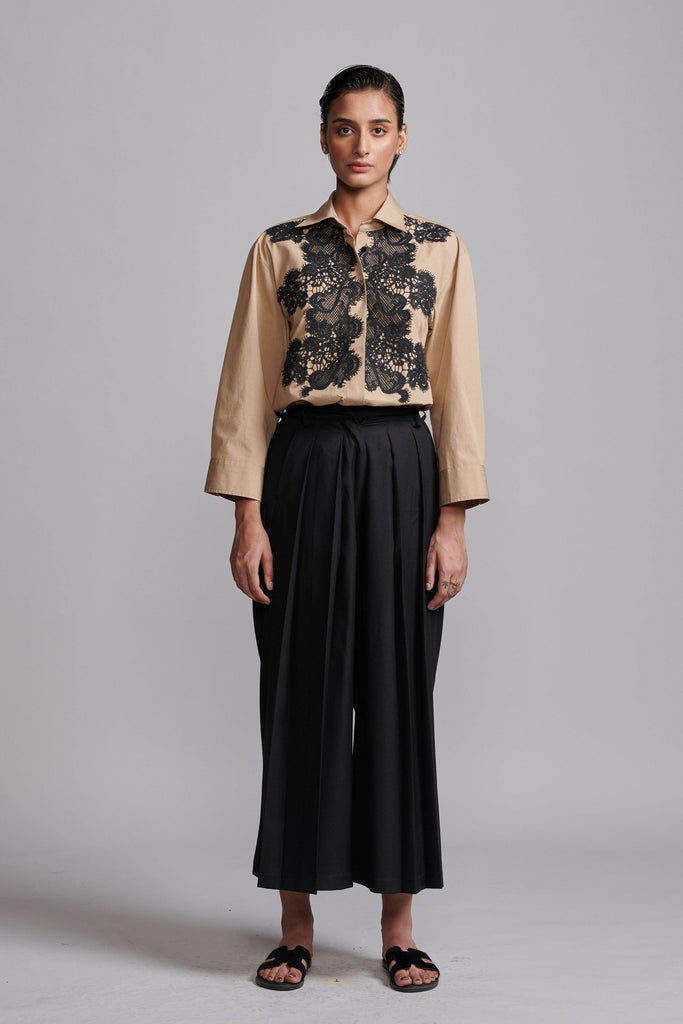 LACE APPLIQUE SHIRT - dash and dot dash and dot